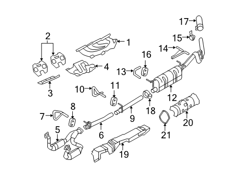 2009 Ford F-250 Super Duty Exhaust Components Diagram 2 - Thumbnail