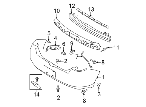 2008 Ford Focus Bumper & Components - Rear Diagram