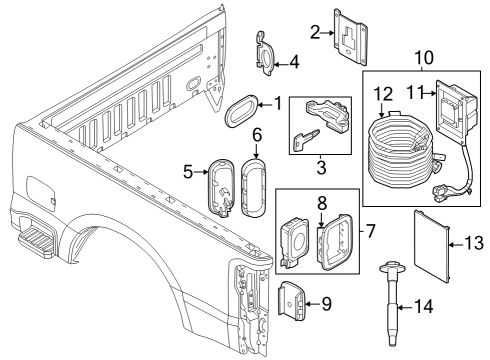 2024 Ford F-350 Super Duty Gargo Area Trim Diagram