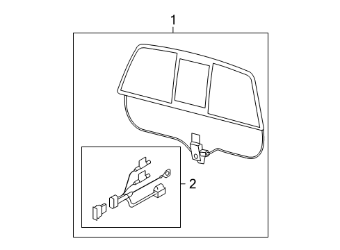 2007 Ford F-150 Glass & Hardware - Back Glass Diagram