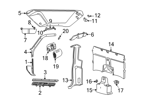 2000 Ford Ranger Interior Trim - Cab Diagram 3 - Thumbnail