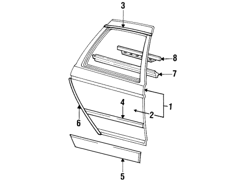1987 Mercury Sable Door & Components Diagram