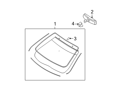 2011 Ford Fusion Glass - Windshield Diagram