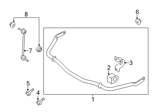 2012 Ford Mustang Stabilizer Bar & Components Diagram 2 - Thumbnail