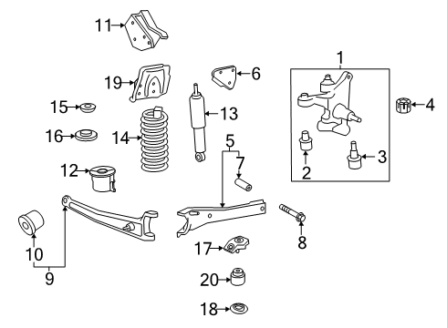 2021 Ford F-250 Super Duty Front Suspension Components Diagram 3 - Thumbnail