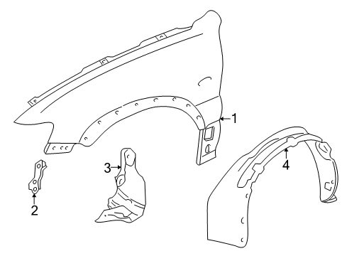 2007 Mercury Mariner Fender Liner, Front Driver Side Diagram for 5L8Z-16103-AA