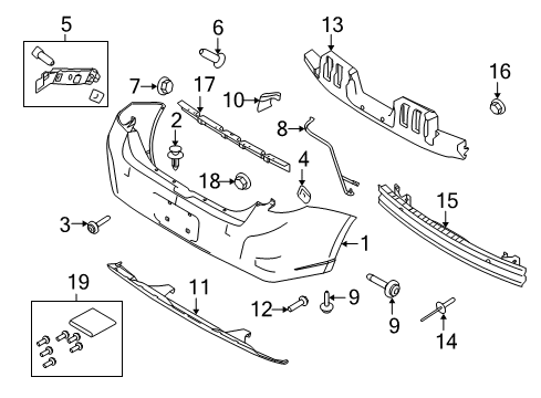 2009 Ford Focus Bumper & Components - Rear Diagram 2 - Thumbnail