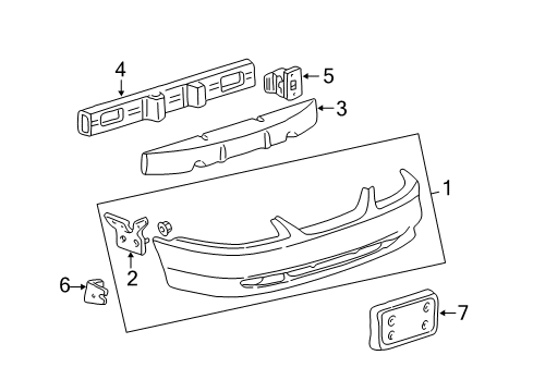 2000 Ford Mustang Bumper & Components - Front Diagram