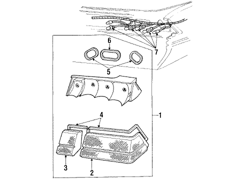 1987 Ford EXP Combination Lamps Diagram