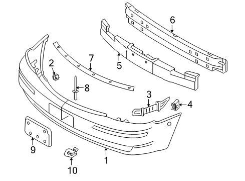 2005 Mercury Montego Bumper & Components - Front Diagram