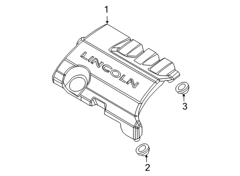 2012 Lincoln MKS Engine Appearance Cover Diagram