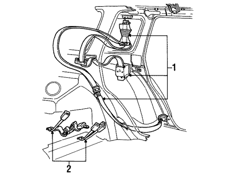 1996 Ford Taurus Seat Belt - Body Diagram 3 - Thumbnail