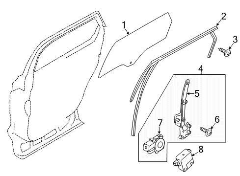 2019 Lincoln Nautilus Glass - Door Diagram