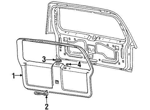1998 Mercury Mountaineer Handle, Inside, Rear Diagram for F5TZ78434A14A