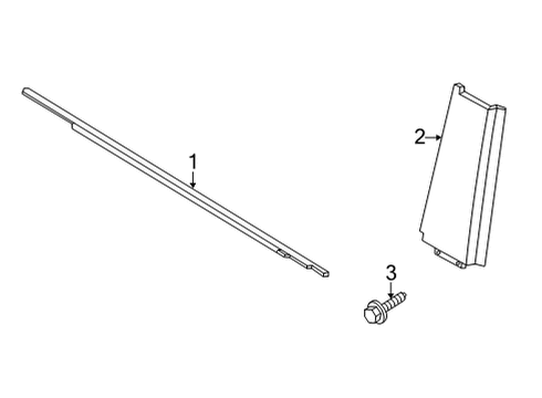 2024 Ford Bronco Exterior Trim - Front Door Diagram