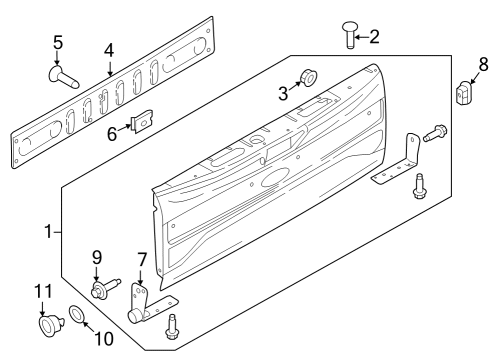 2024 Ford F-150 Lightning Tail Gate Diagram