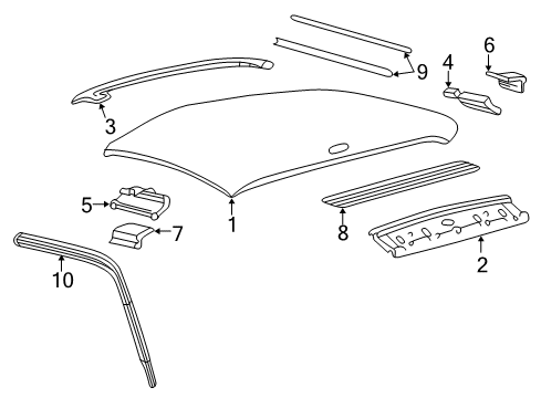1999 Ford F-350 Super Duty Roof & Components Diagram 3 - Thumbnail