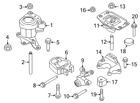 2015 Ford Fusion Engine & Trans Mounting Diagram