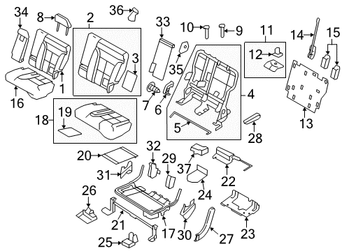 2014 Ford Edge Rear Seat Components Diagram 2 - Thumbnail