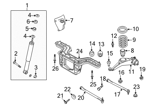 2008 Ford Escape Rear Suspension Components Diagram 2 - Thumbnail