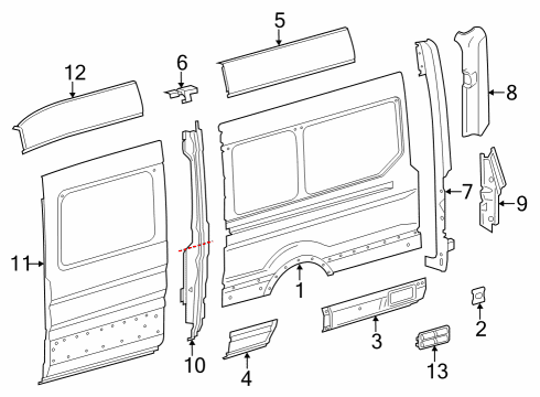 2024 Ford E-Transit Side Panel & Components Diagram 3 - Thumbnail