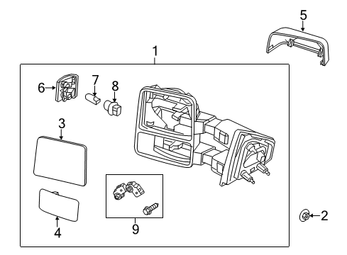 2014 Ford F-150 Outside Mirrors Diagram 4 - Thumbnail