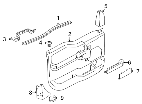 2019 Ford F-150 Interior Trim - Front Door Diagram