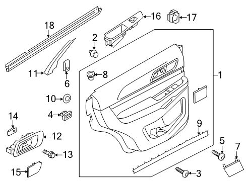 2018 Ford Explorer Interior Trim - Rear Door Diagram