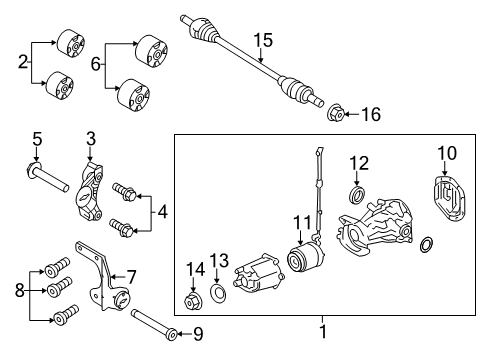 2013 Ford Flex Axle Components - Rear Diagram 3 - Thumbnail