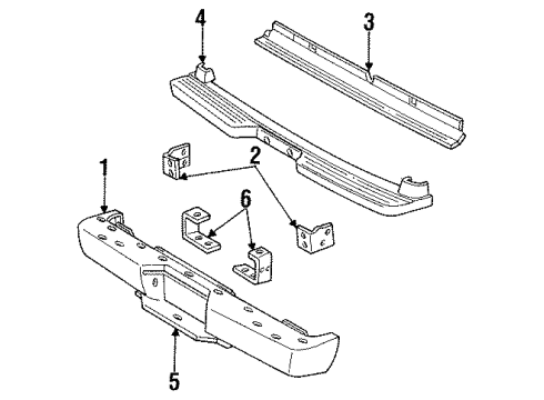 1991 Ford Explorer Bumper & Components - Rear Diagram