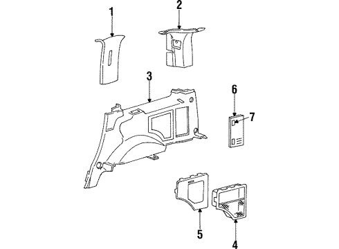 2000 Lincoln Navigator Interior Trim - Quarter Panels Diagram