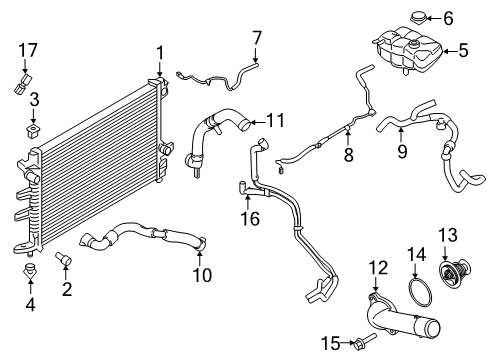 2018 Lincoln MKZ Radiator & Components Diagram 3 - Thumbnail