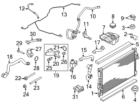 2015 Ford Transit Connect Radiator & Components Diagram