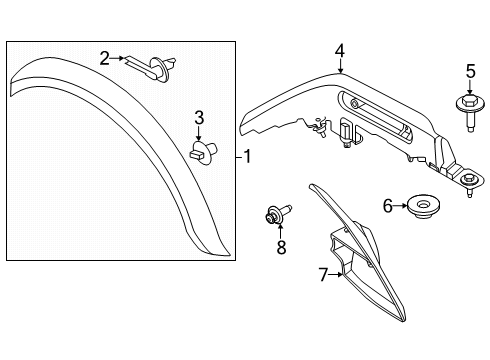 2024 Ford Bronco Exterior Trim - Fender Diagram 2 - Thumbnail