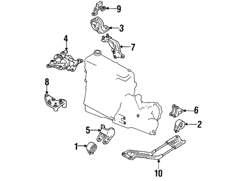1991 Mercury Tracer Engine & Trans Mounting Diagram