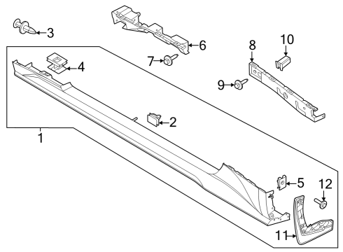 2025 Ford Mustang Exterior Trim - Pillars Diagram