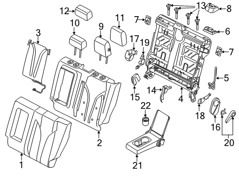 2016 Lincoln MKC Rear Seat Components Diagram