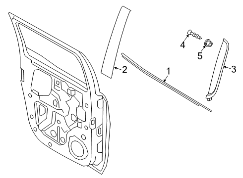 2023 Ford Ranger Rear Molding Screw Diagram for -W713090-S450B
