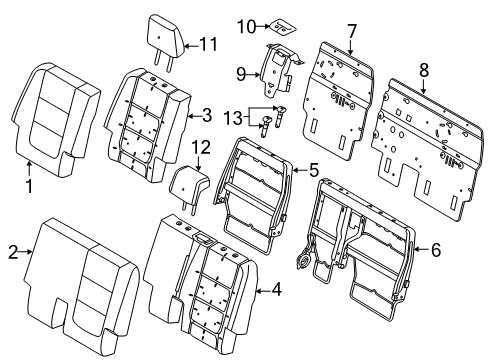 2017 Ford Explorer Second Row Seats Diagram 3 - Thumbnail