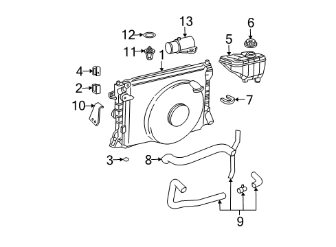 2011 Lincoln Town Car Radiator & Components Diagram