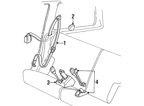 2001 Mercury Mountaineer Rear Seat Belts Diagram