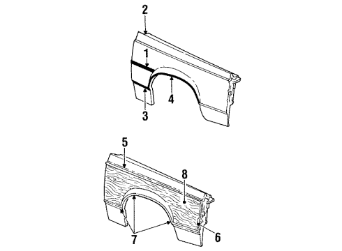 1984 Ford LTD Exterior Trim - Fender Diagram