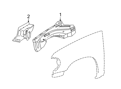 2007 Ford Ranger Reinforcement Diagram for F87Z-16B168-AC