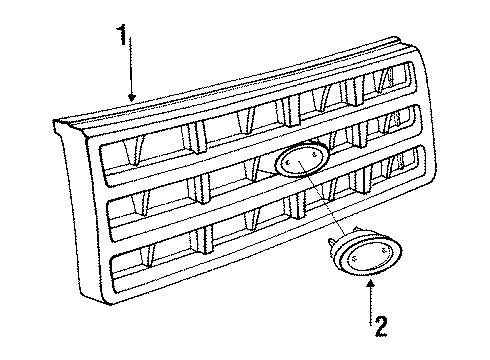 1987 Ford F-350 Grille & Components Diagram