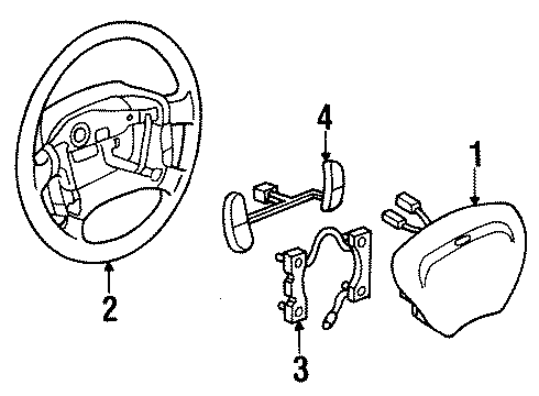 1998 Ford Escort Steering Wheel & Trim Diagram