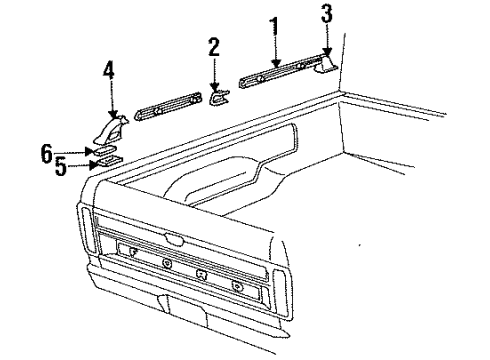 1996 Ford Ranger Exterior Trim - Pick Up Box Diagram