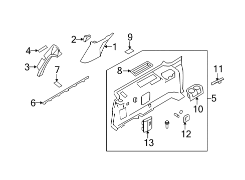 2016 Ford Expedition Interior Trim - Quarter Panels Diagram