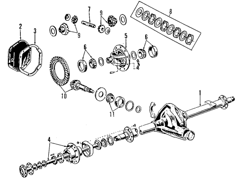 2002 Ford E-350 Econoline Club Wagon Differential - Rear Diagram