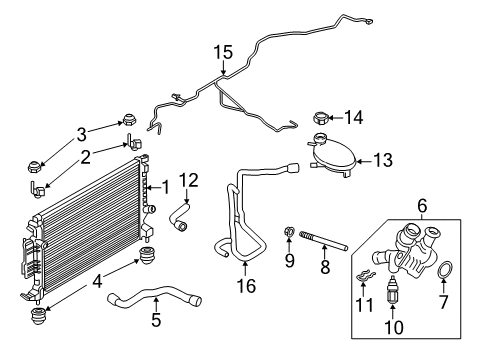 2018 Ford Escape Radiator & Components Diagram 4 - Thumbnail