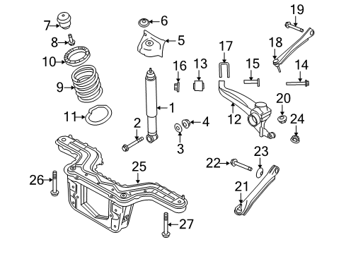 2009 Ford Escape Rear Suspension Components Diagram 3 - Thumbnail